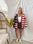 Stars and Stripes Cardigan-FINAL SALE-Cardigans-timing-The Silo Boutique, Women's Fashion Boutique Located in Warren and Grand Forks North Dakota