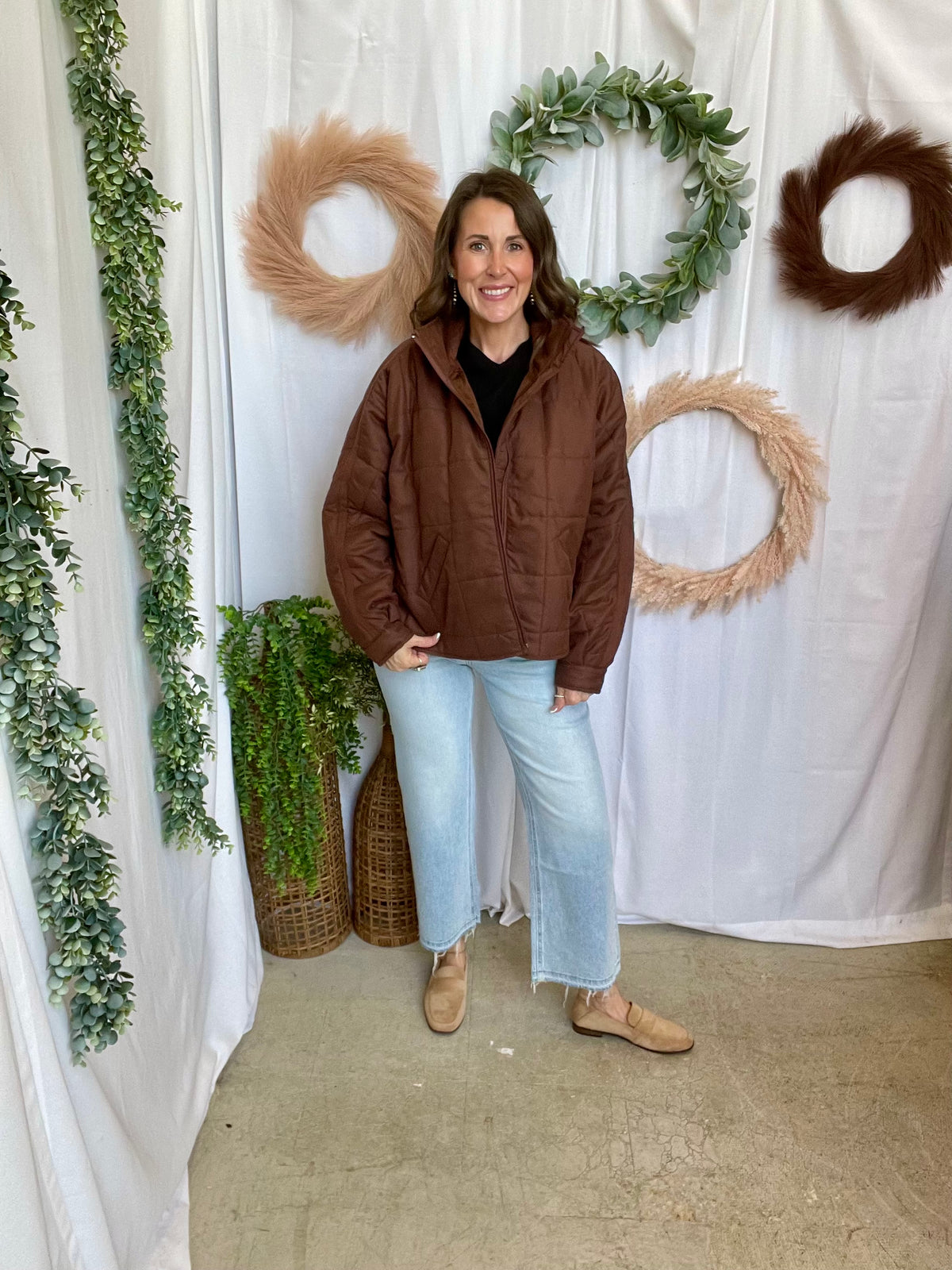 Feeling Free Quilted Jacket-Brown-Coats & Jackets-hyfve-The Silo Boutique, Women's Fashion Boutique Located in Warren and Grand Forks North Dakota