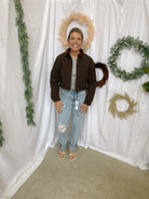 Flint Crop Jacket-Brown-Coats & Jackets-tictoc-The Silo Boutique, Women's Fashion Boutique Located in Warren and Grand Forks North Dakota