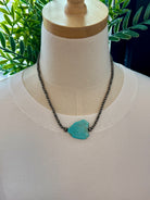 Turquoise Stone Beaded Necklace-Necklaces-Dallas Market-The Silo Boutique, Women's Fashion Boutique Located in Warren and Grand Forks North Dakota