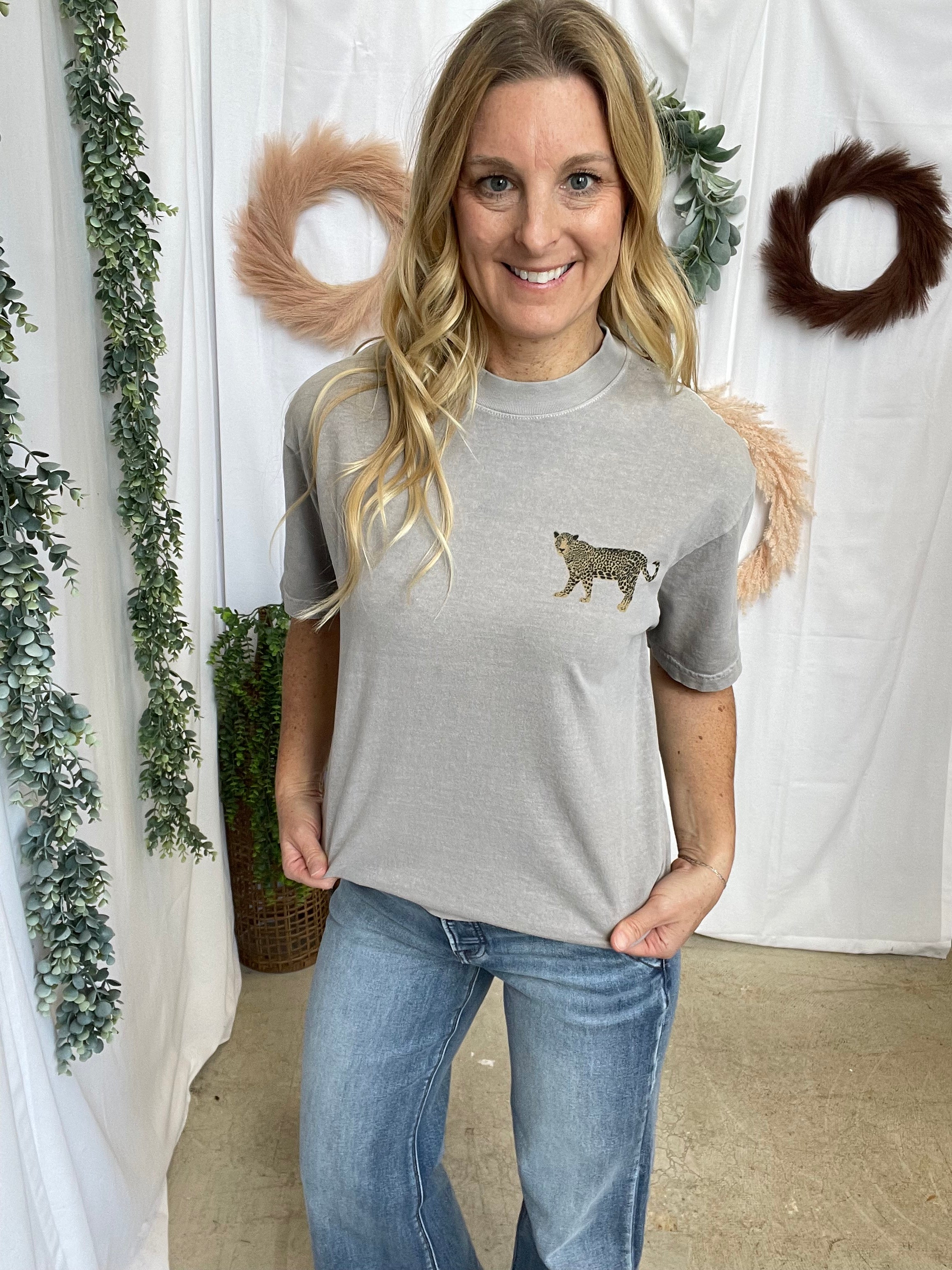 Jane Leopard Graphic Tee-Graphic Tees-jade by jane-The Silo Boutique, Women's Fashion Boutique Located in Warren and Grand Forks North Dakota