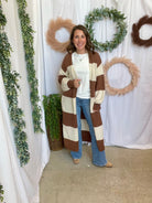 Kori Stripe Cardigan-Brown-Cardigans-forte-The Silo Boutique, Women's Fashion Boutique Located in Warren and Grand Forks North Dakota