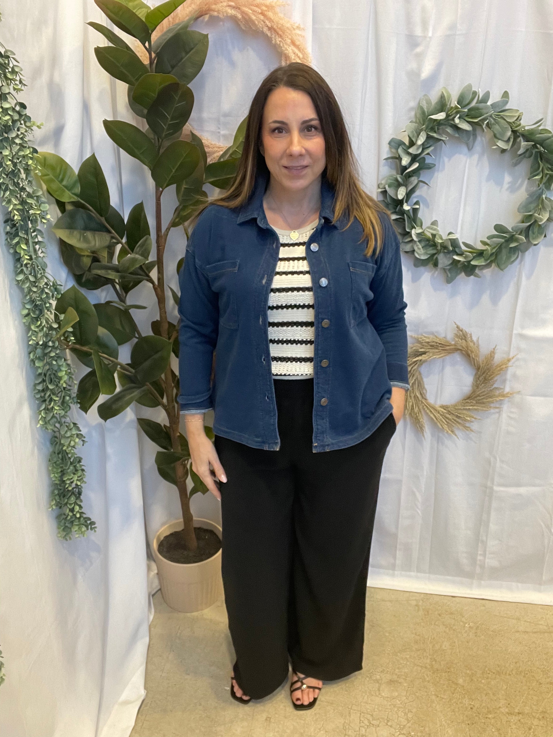 Be Cool Denim Soft Shacket-Shackets-be cool-The Silo Boutique, Women's Fashion Boutique Located in Warren and Grand Forks North Dakota