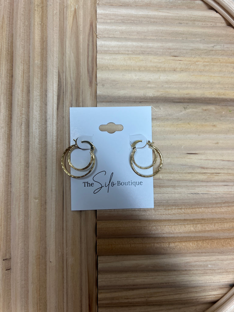 Pincatch Double Hoop Earrings-Earrings-Fame-The Silo Boutique, Women's Fashion Boutique Located in Warren and Grand Forks North Dakota