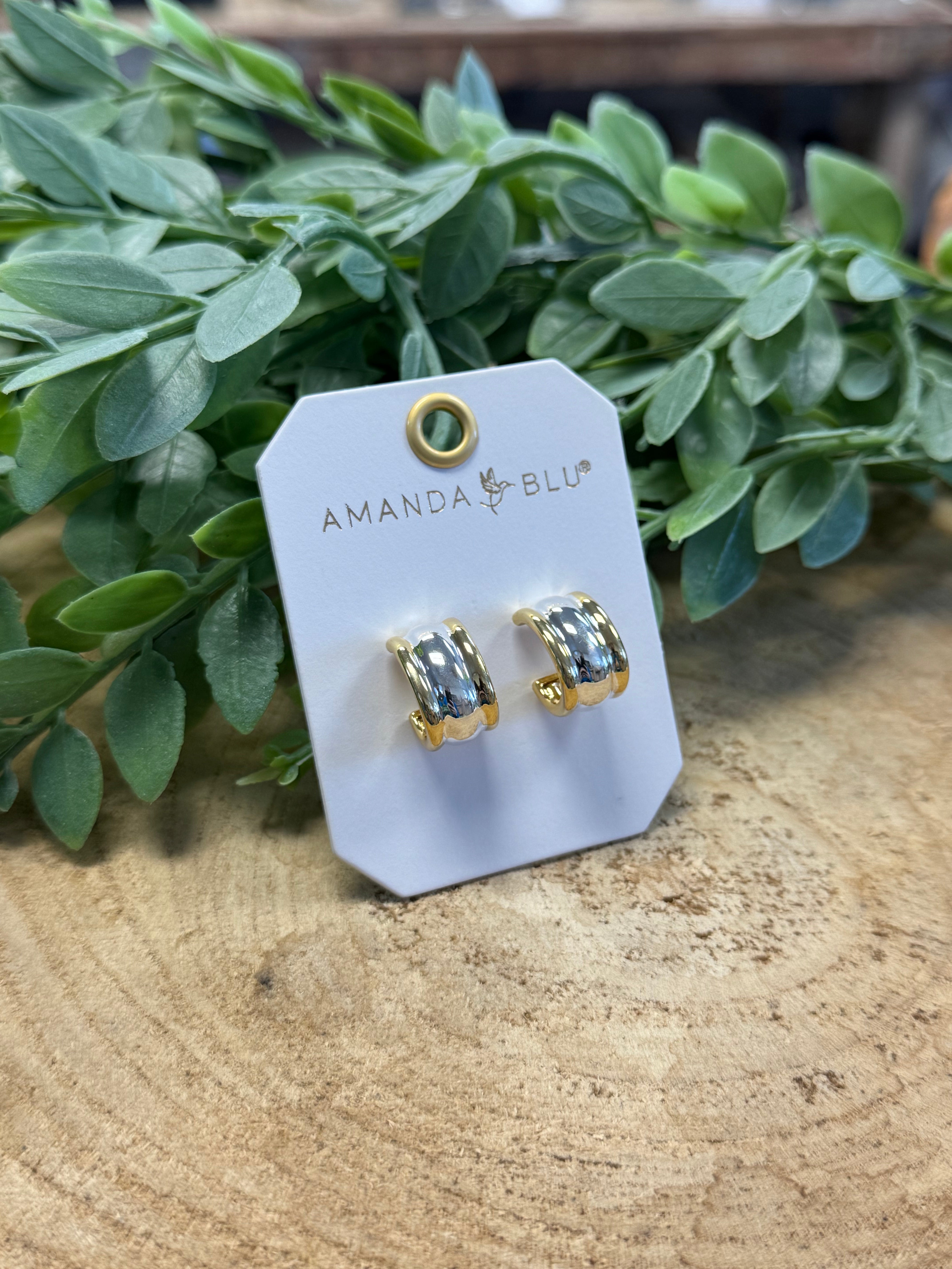 Gold & Silver Fiona Earrings-Amanda Blu-The Silo Boutique, Women's Fashion Boutique Located in Warren and Grand Forks North Dakota