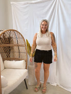 Lovervet Black Utility Shorts-Shorts-lovervet-The Silo Boutique, Women's Fashion Boutique Located in Warren and Grand Forks North Dakota