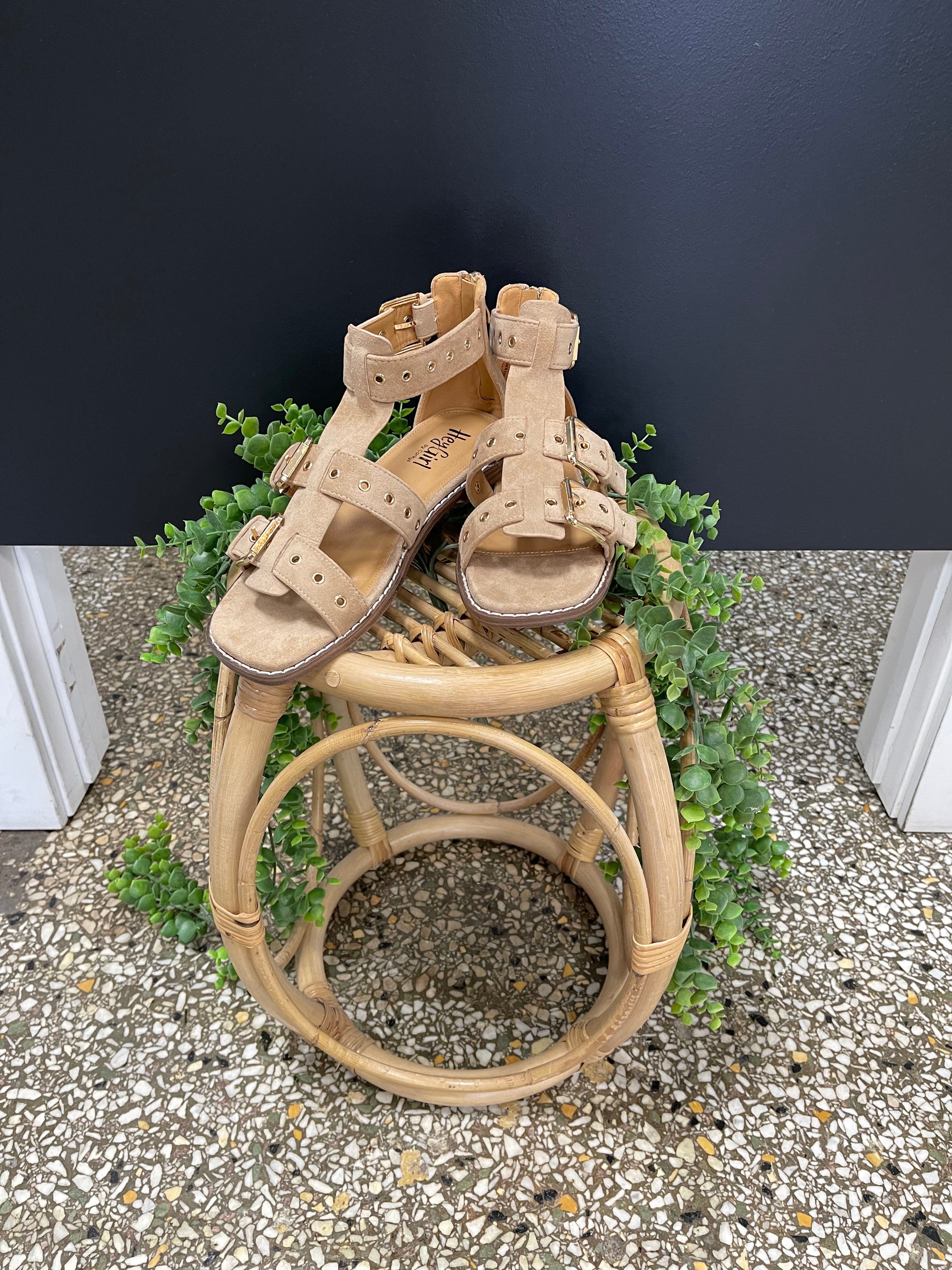 Corky's Glad You Made It Sandal-Camel Faux Suede-Shoes-corkys-The Silo Boutique, Women's Fashion Boutique Located in Warren and Grand Forks North Dakota