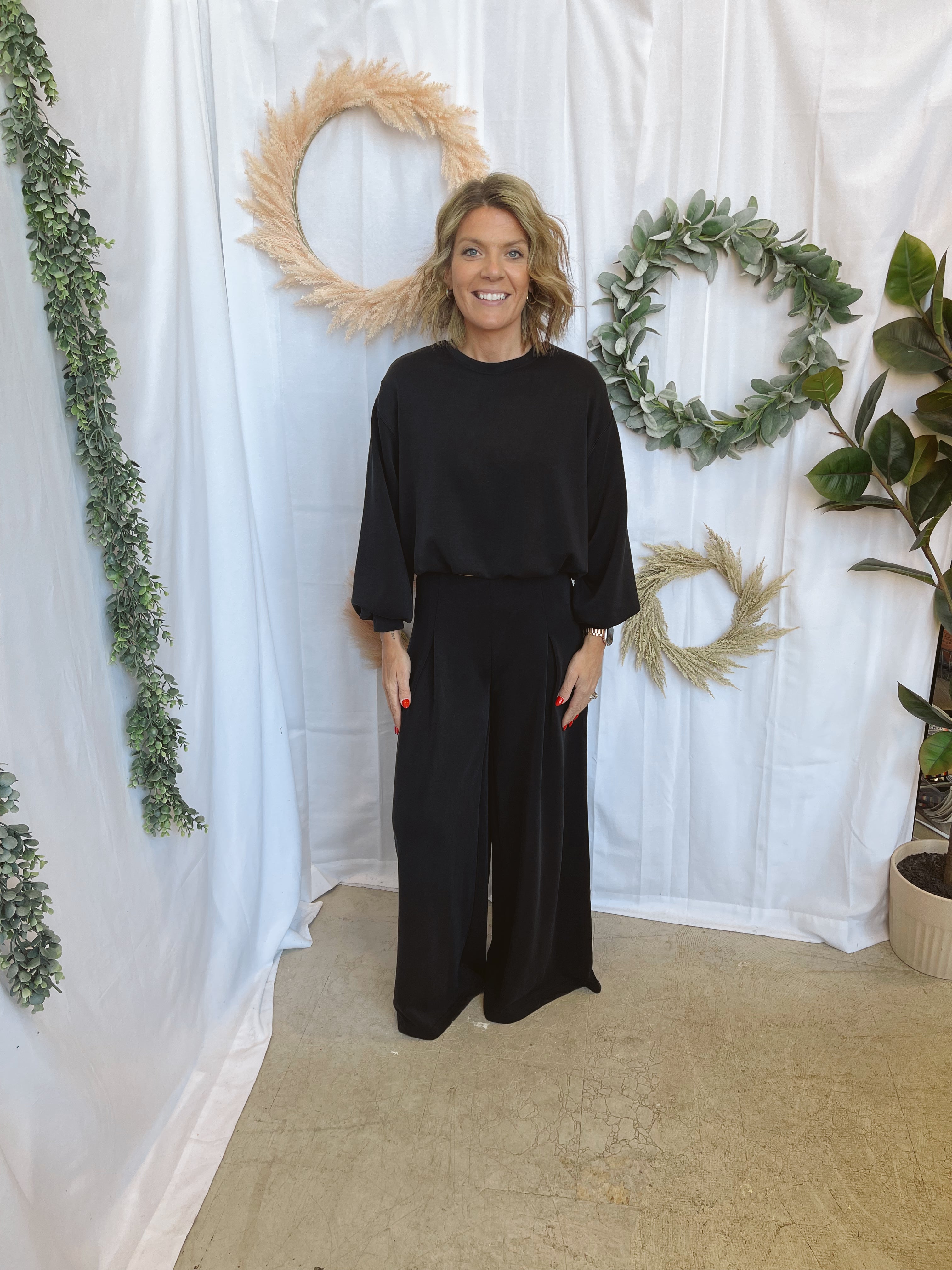 Modal Wide Leg So Soft Pants-Black-Pants-curds-The Silo Boutique, Women's Fashion Boutique Located in Warren and Grand Forks North Dakota