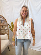 Cherry Polished Top-Tank Tops-hem and thread-The Silo Boutique, Women's Fashion Boutique Located in Warren and Grand Forks North Dakota