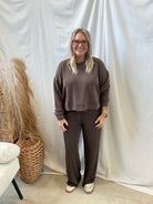 Mono B Laguna Sweatshirt-Espresso-Sweatshirts-mono b-The Silo Boutique, Women's Fashion Boutique Located in Warren and Grand Forks North Dakota