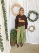 Hot Dog Sweater-Chococlate-Sweaters-very j-The Silo Boutique, Women's Fashion Boutique Located in Warren and Grand Forks North Dakota