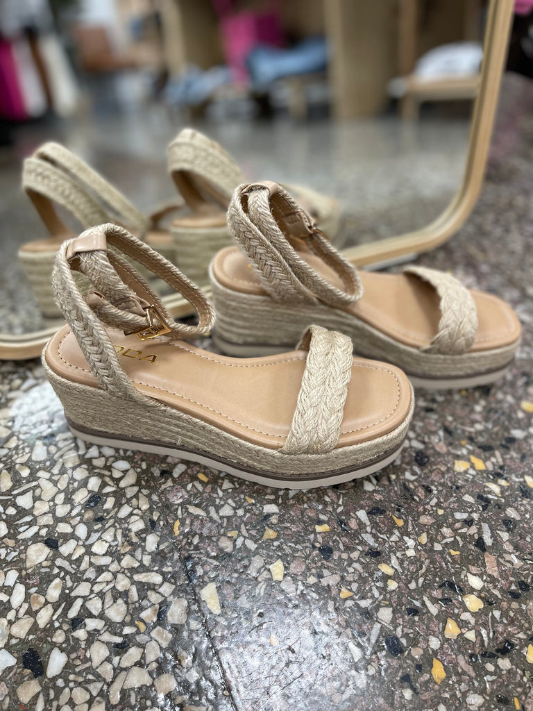 Soda Swing Jute Mini Wedge Sandal-Sandals-soda-The Silo Boutique, Women's Fashion Boutique Located in Warren and Grand Forks North Dakota