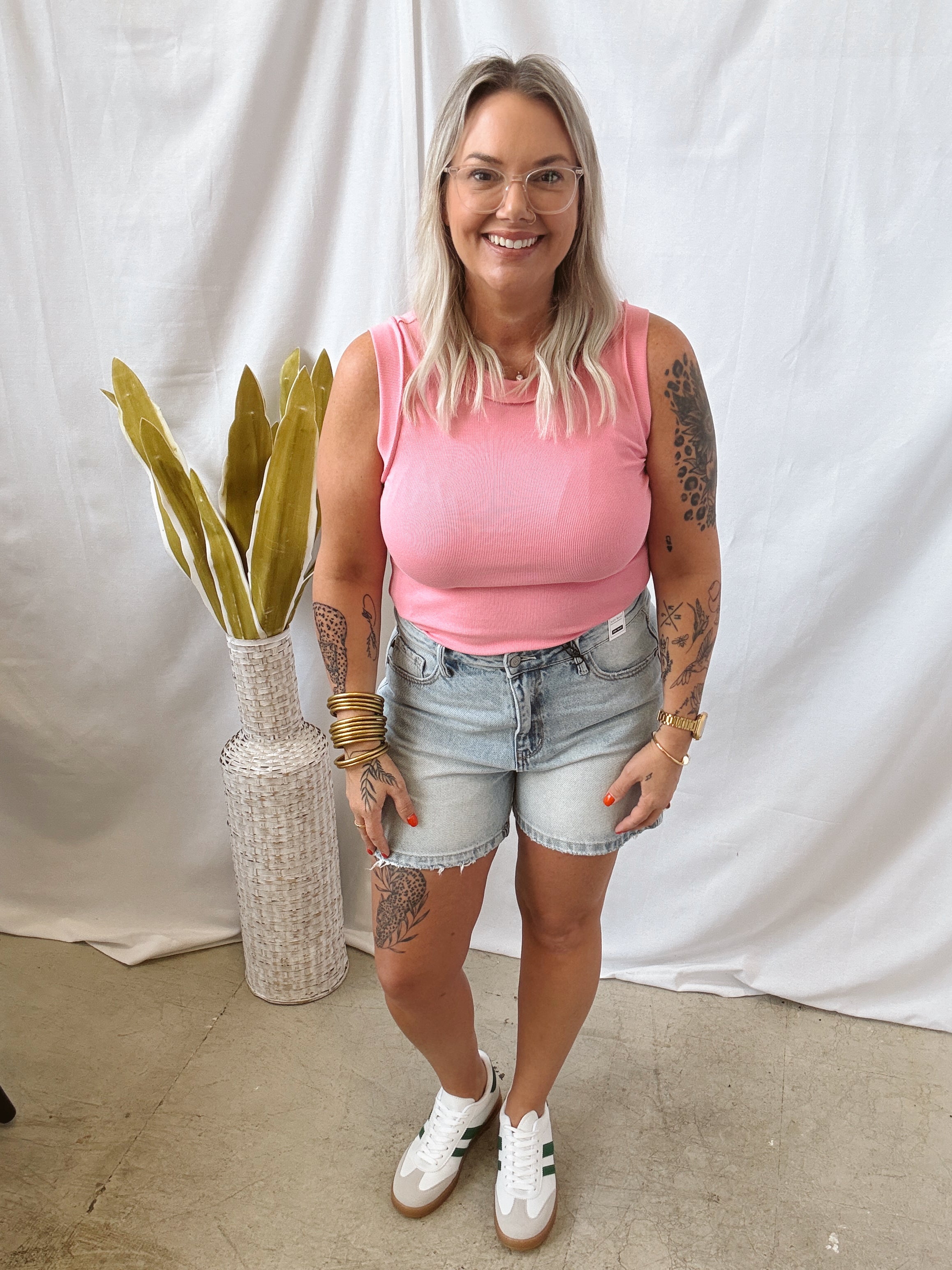 Pink Coral Ribbed Tank Top-FINAL SALE-Tank Tops-staccato-The Silo Boutique, Women's Fashion Boutique Located in Warren and Grand Forks North Dakota