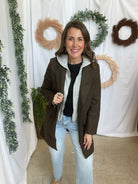 Allie Hooded Jacket-Espresso-Coats & Jackets-love tree-The Silo Boutique, Women's Fashion Boutique Located in Warren and Grand Forks North Dakota