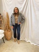 Black Check Teddy Jacket-Coats & Jackets-buttermelon-The Silo Boutique, Women's Fashion Boutique Located in Warren and Grand Forks North Dakota