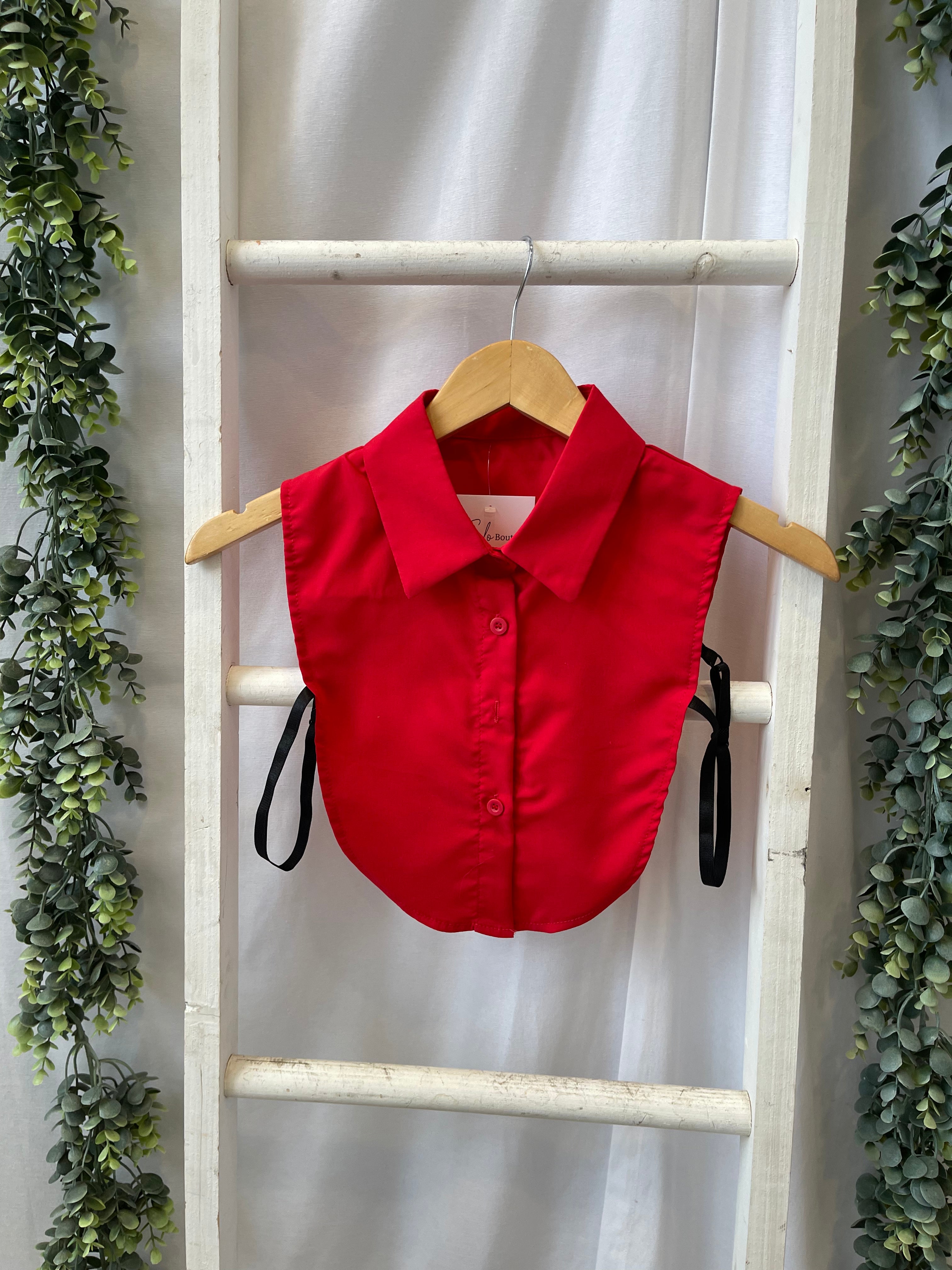 Corporate Collar-Red-Final Sale-Short Sleeve Tops-Summer Tees-The Silo Boutique, Women's Fashion Boutique Located in Warren and Grand Forks North Dakota