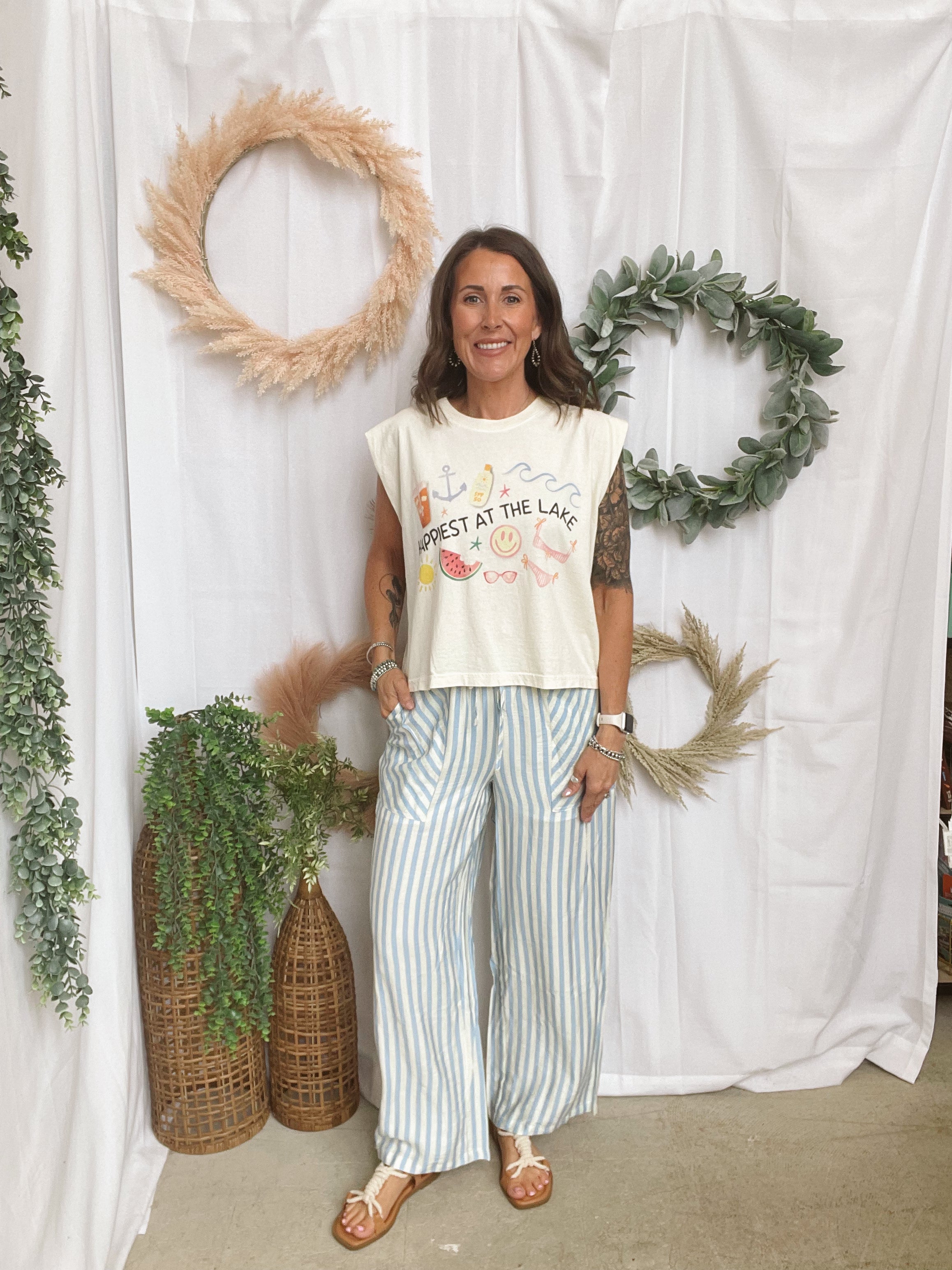 Sky Striped Pants-Pants-wishlist-The Silo Boutique, Women's Fashion Boutique Located in Warren and Grand Forks North Dakota