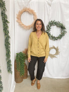 Be Cool Double Layered Cardigan-Dijon-Cardigans-be cool-The Silo Boutique, Women's Fashion Boutique Located in Warren and Grand Forks North Dakota