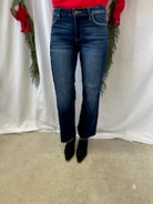 Risen Deep Blue Straight Jeans-Final Sale-Jeans-risen-The Silo Boutique, Women's Fashion Boutique Located in Warren and Grand Forks North Dakota