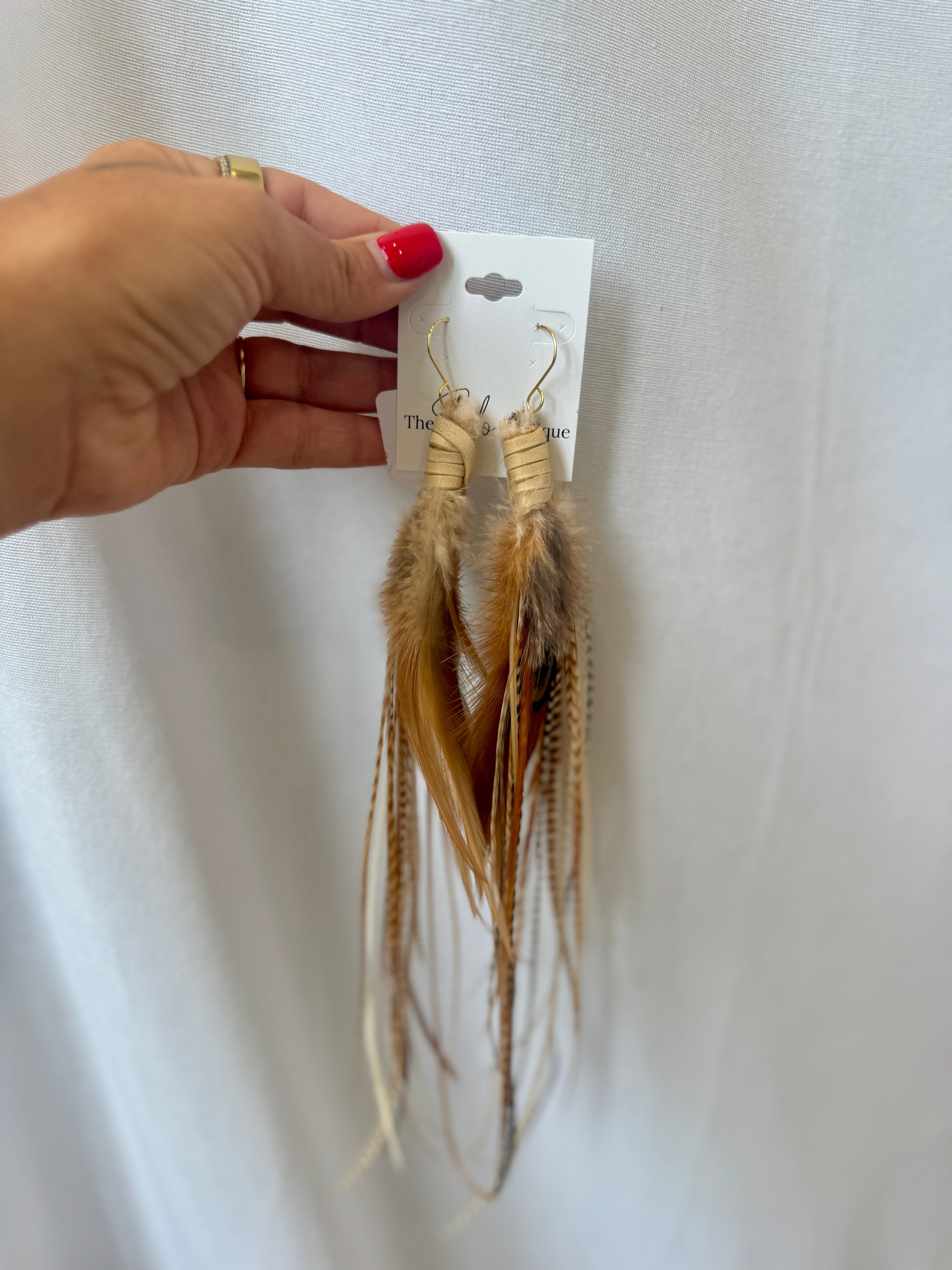 XL Feather Earrings-Earrings-fringe with faith-The Silo Boutique, Women's Fashion Boutique Located in Warren and Grand Forks North Dakota