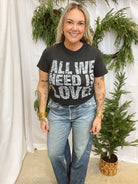 Elan All You Need Is Love Tee-Graphic Tees-elan-The Silo Boutique, Women's Fashion Boutique Located in Warren and Grand Forks North Dakota