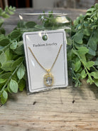 Liv Rectangle Stone Necklace-Necklaces-Dallas Market-The Silo Boutique, Women's Fashion Boutique Located in Warren and Grand Forks North Dakota