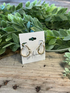 Gold Hoop Triangle Gem Earrings-Earrings-kenze-The Silo Boutique, Women's Fashion Boutique Located in Warren and Grand Forks North Dakota