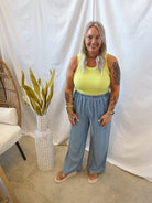 BP Denim Chambray Pants-FINAL SALE-Pants-blu pepper-The Silo Boutique, Women's Fashion Boutique Located in Warren and Grand Forks North Dakota