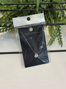 Laural Oval Stone Necklace-Silver-Necklaces-Fame-The Silo Boutique, Women's Fashion Boutique Located in Warren and Grand Forks North Dakota