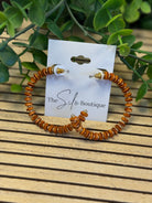 Ang Wood Bead Hoop Earrings-Earrings-Dallas Market-The Silo Boutique, Women's Fashion Boutique Located in Warren and Grand Forks North Dakota