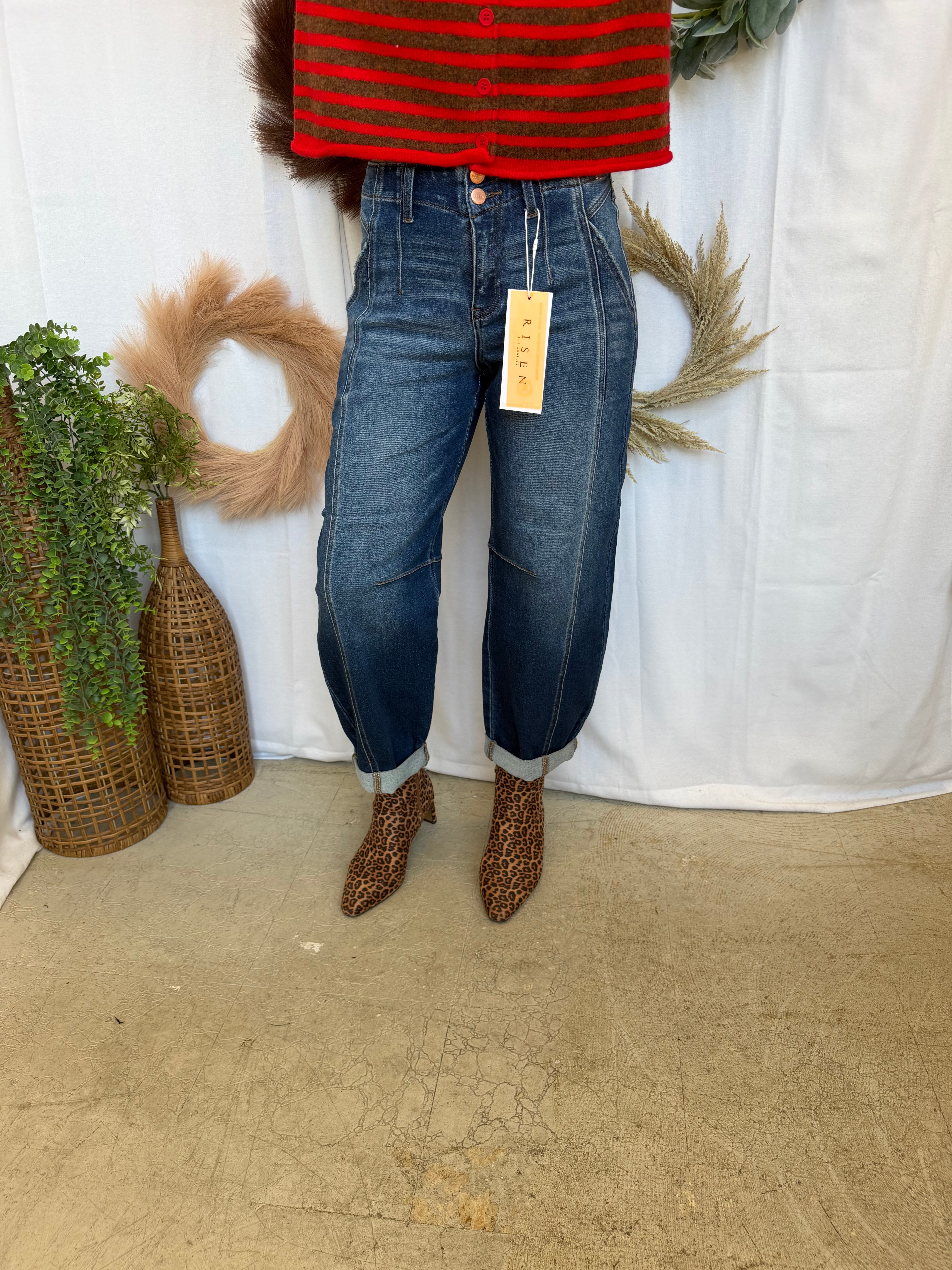 Risen Rory Slouchy Ankle Barrel Jeans-Jeans-risen-The Silo Boutique, Women's Fashion Boutique Located in Warren and Grand Forks North Dakota