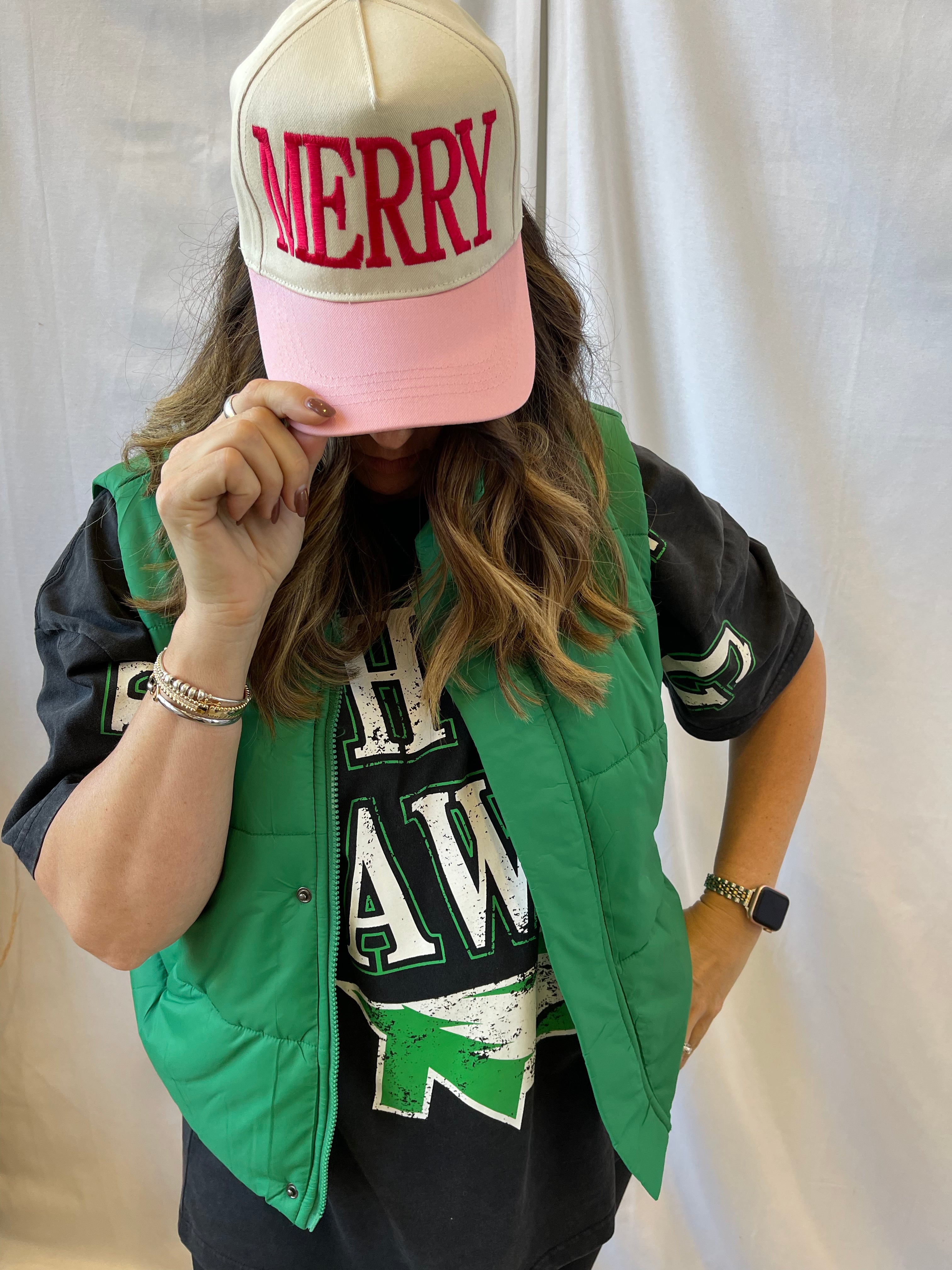 Merry Red and Pink Hat-Final Sale-Hats-Summer Tees-The Silo Boutique, Women's Fashion Boutique Located in Warren and Grand Forks North Dakota