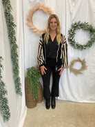 Mica Crop Flare Uneven Hem Jeans-Black-Jeans-mica-The Silo Boutique, Women's Fashion Boutique Located in Warren and Grand Forks North Dakota