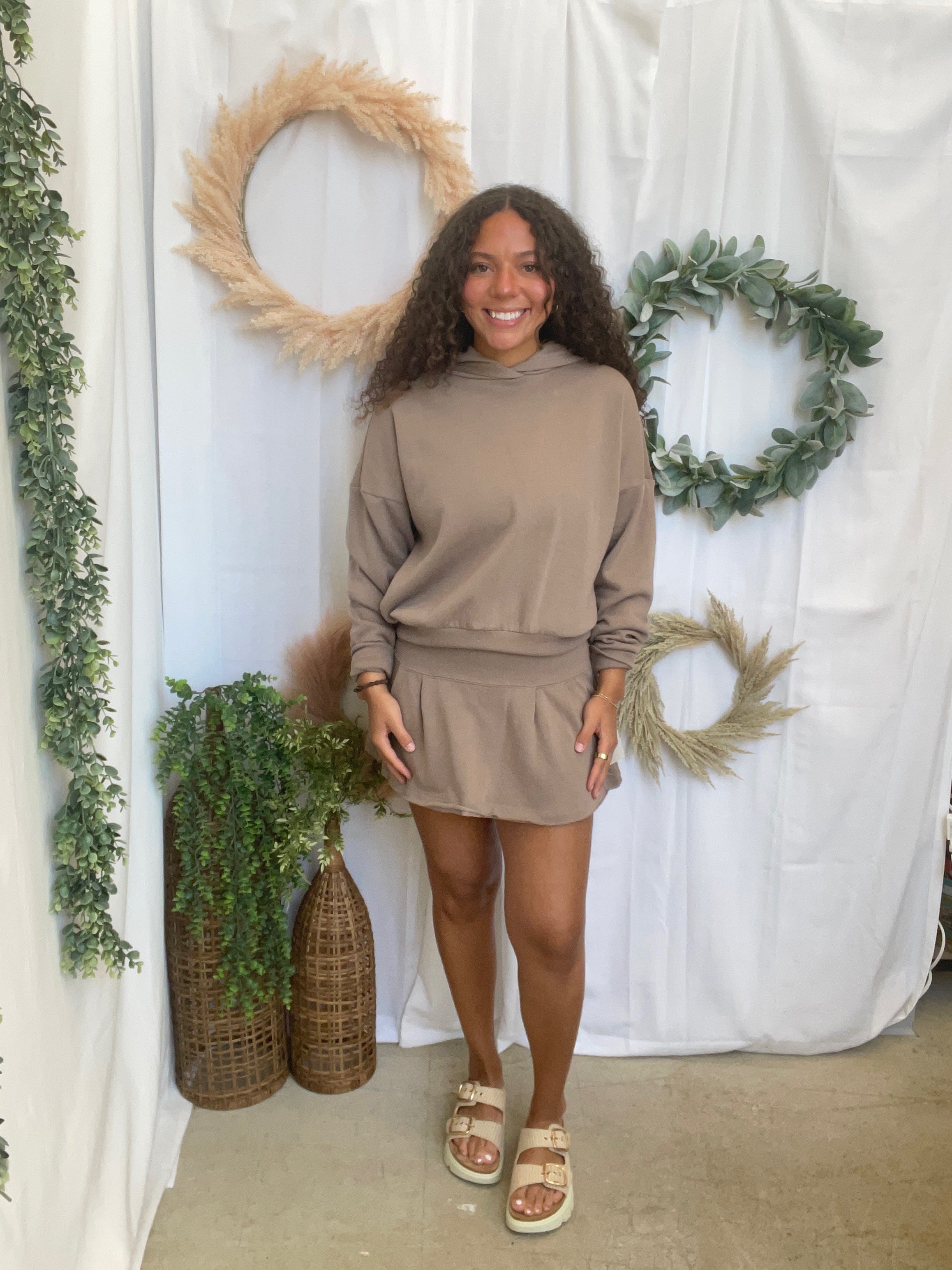 Mono B Icon Hoodie Set-Taupe-Outfit Sets-mono b-The Silo Boutique, Women's Fashion Boutique Located in Warren and Grand Forks North Dakota