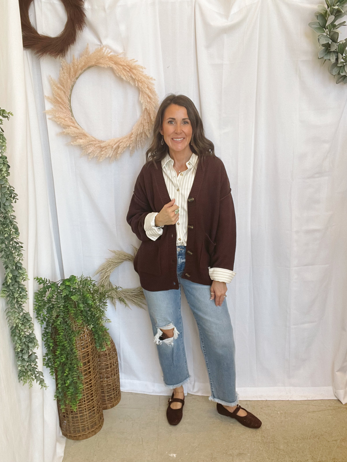 Callie Knit Cardigan-Dark Brown-Cardigans-hyfve-The Silo Boutique, Women's Fashion Boutique Located in Warren and Grand Forks North Dakota