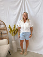 Glam Shorts-Blue-Final Sale-Shorts-glam-The Silo Boutique, Women's Fashion Boutique Located in Warren and Grand Forks North Dakota