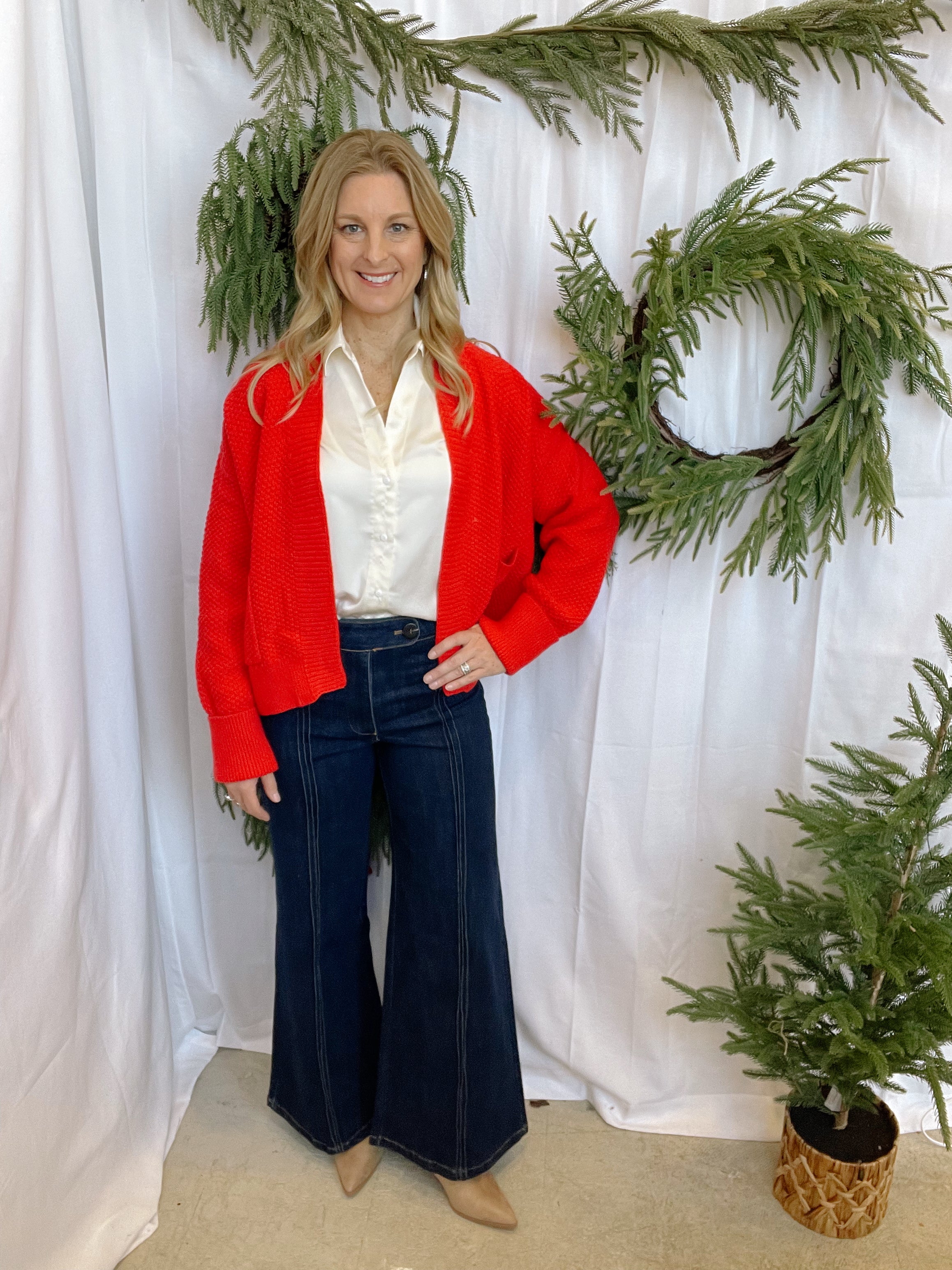 Red Cozy Cardigan-Cardigans-wishlist-The Silo Boutique, Women's Fashion Boutique Located in Warren and Grand Forks North Dakota