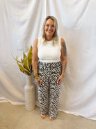 Geo Black Pants-Final Sale-Pants-staccato-The Silo Boutique, Women's Fashion Boutique Located in Warren and Grand Forks North Dakota