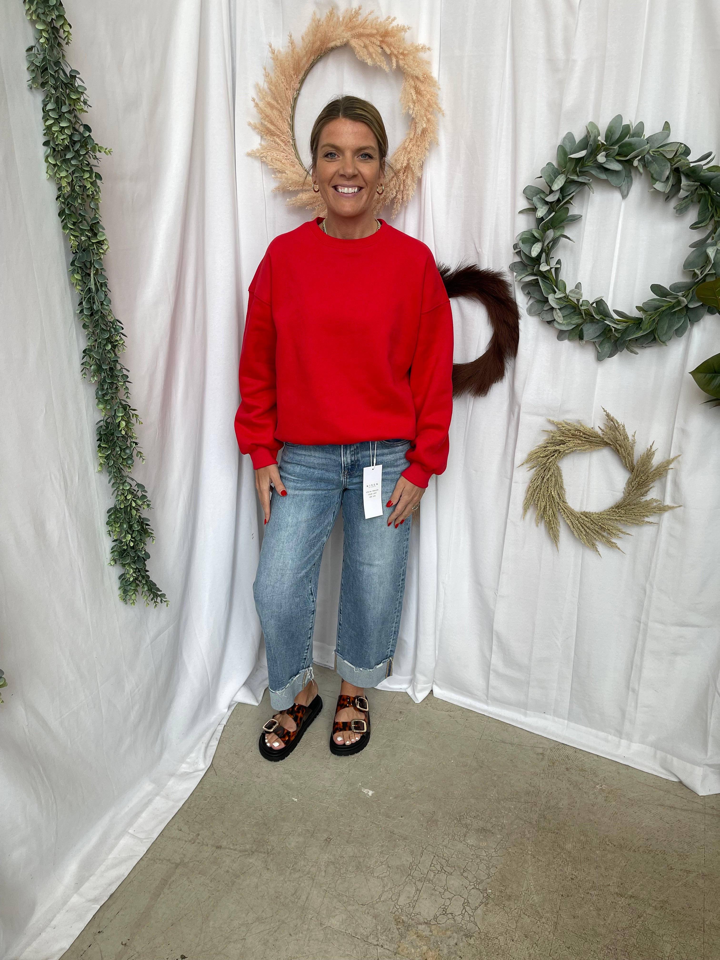 Risen Cuffed Boyfriend Jeans-Jeans-risen-The Silo Boutique, Women's Fashion Boutique Located in Warren and Grand Forks North Dakota