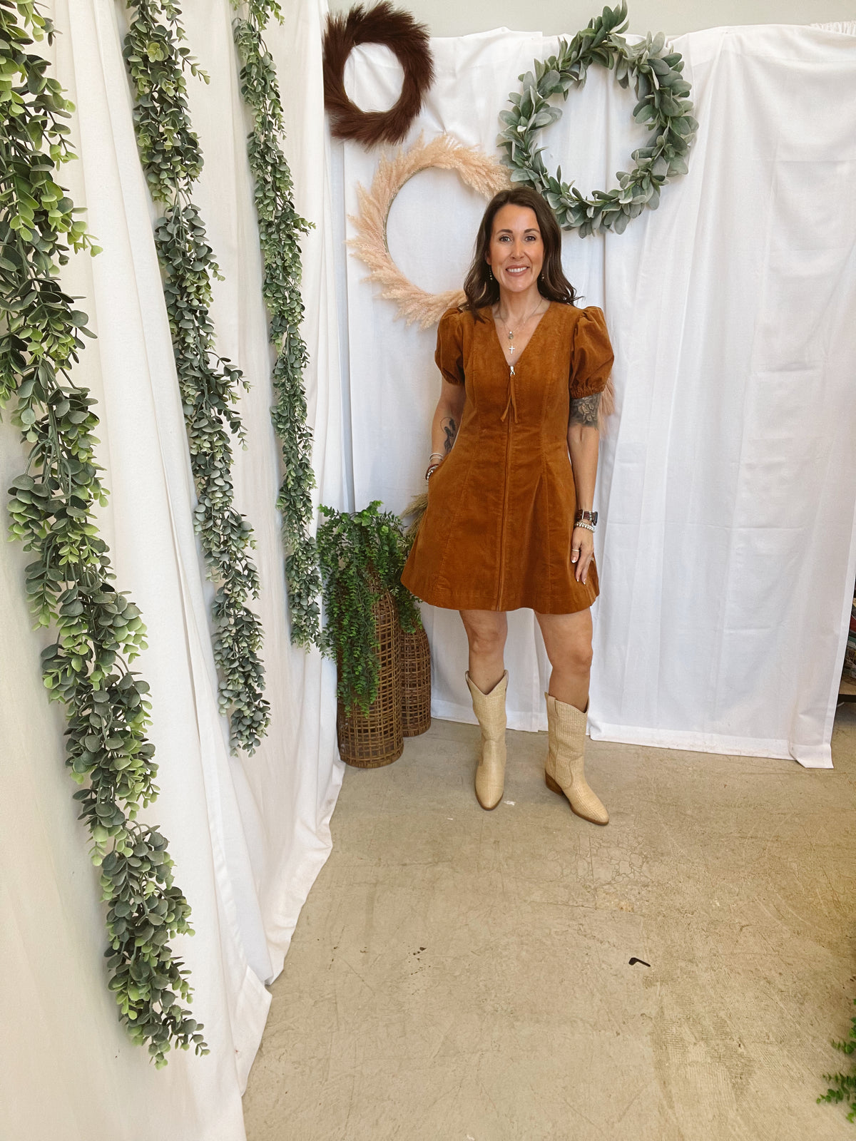 Alicia Camel Dress-Dresses-ENTRO-The Silo Boutique, Women's Fashion Boutique Located in Warren and Grand Forks North Dakota