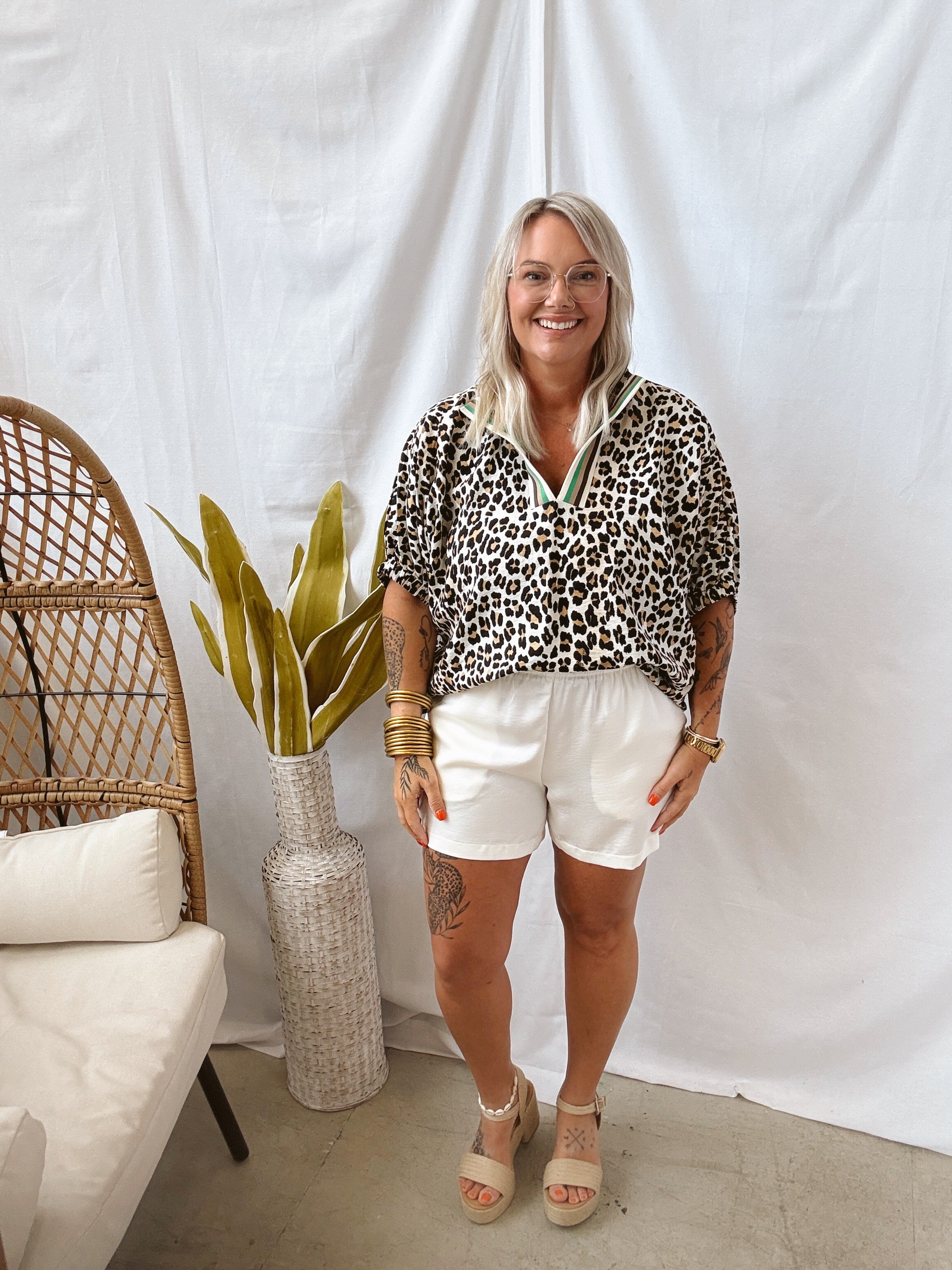 Glam Shorts-Off White-FINAL SALE-Shorts-glam-The Silo Boutique, Women's Fashion Boutique Located in Warren and Grand Forks North Dakota