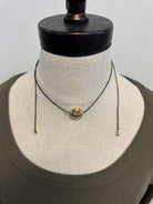 Corded Gold Stone Necklace-Necklaces-fame-The Silo Boutique, Women's Fashion Boutique Located in Warren and Grand Forks North Dakota