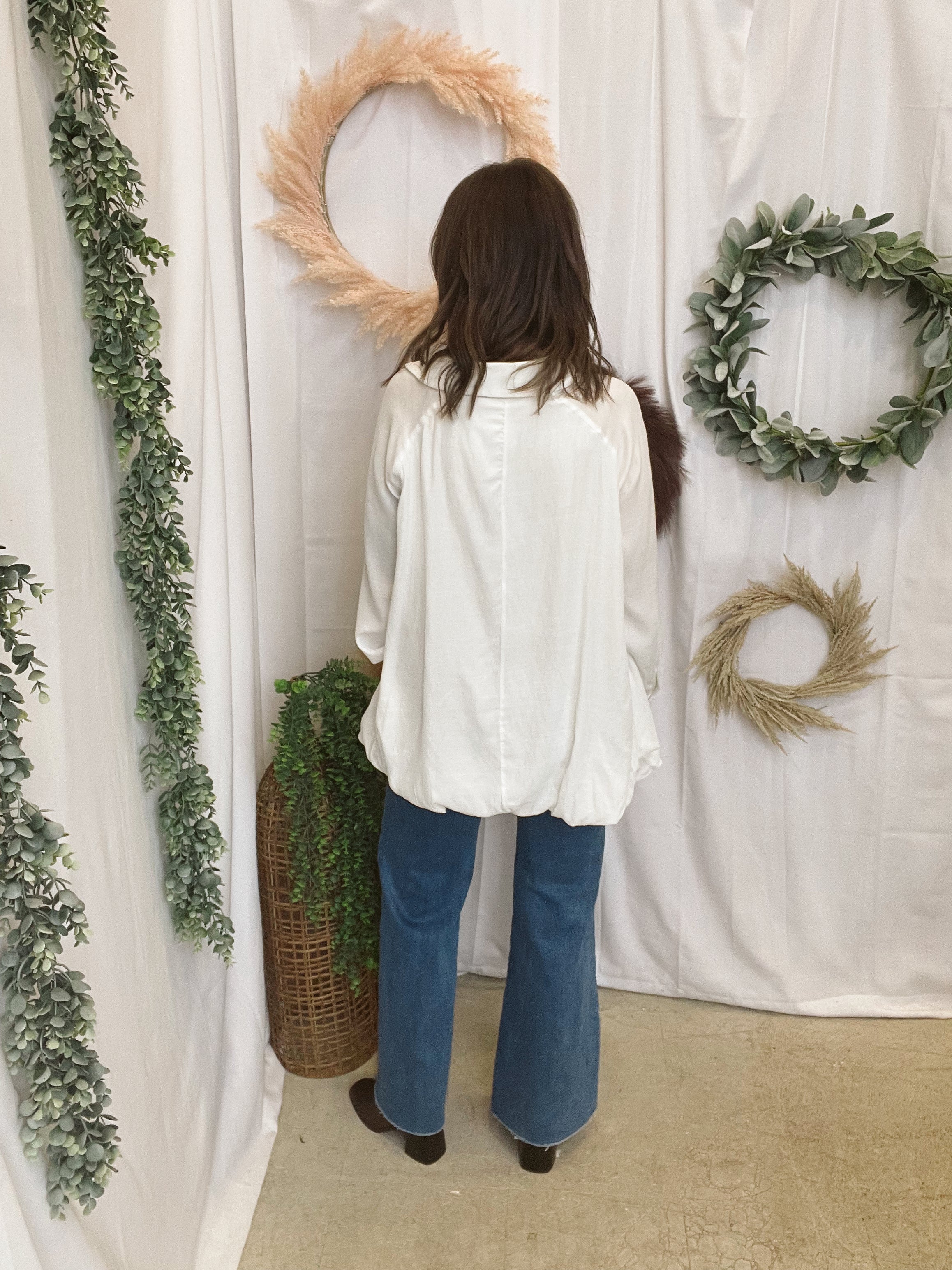 Judy Bubble Hem Button Down Top-Long Sleeve Tops-cozy co-The Silo Boutique, Women's Fashion Boutique Located in Warren and Grand Forks North Dakota