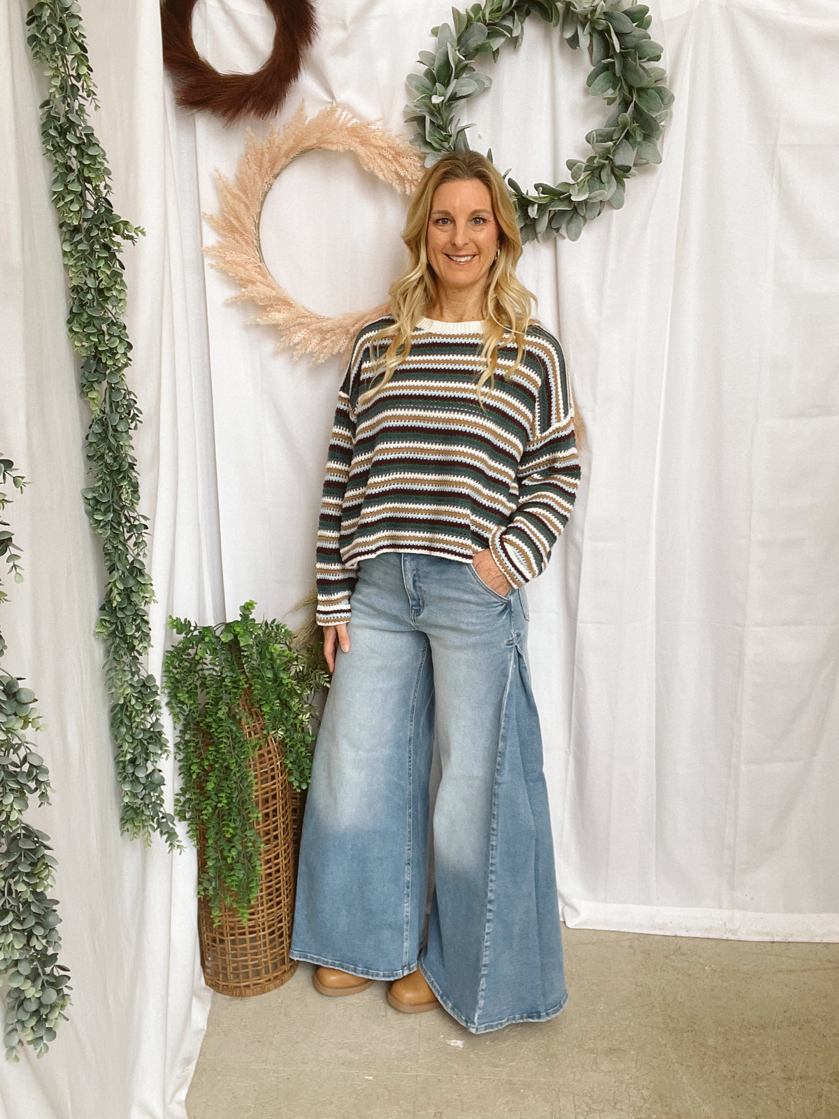 Cello Wide Leg Triangular Tuck Jeans-Jeans-cello-The Silo Boutique, Women's Fashion Boutique Located in Warren and Grand Forks North Dakota
