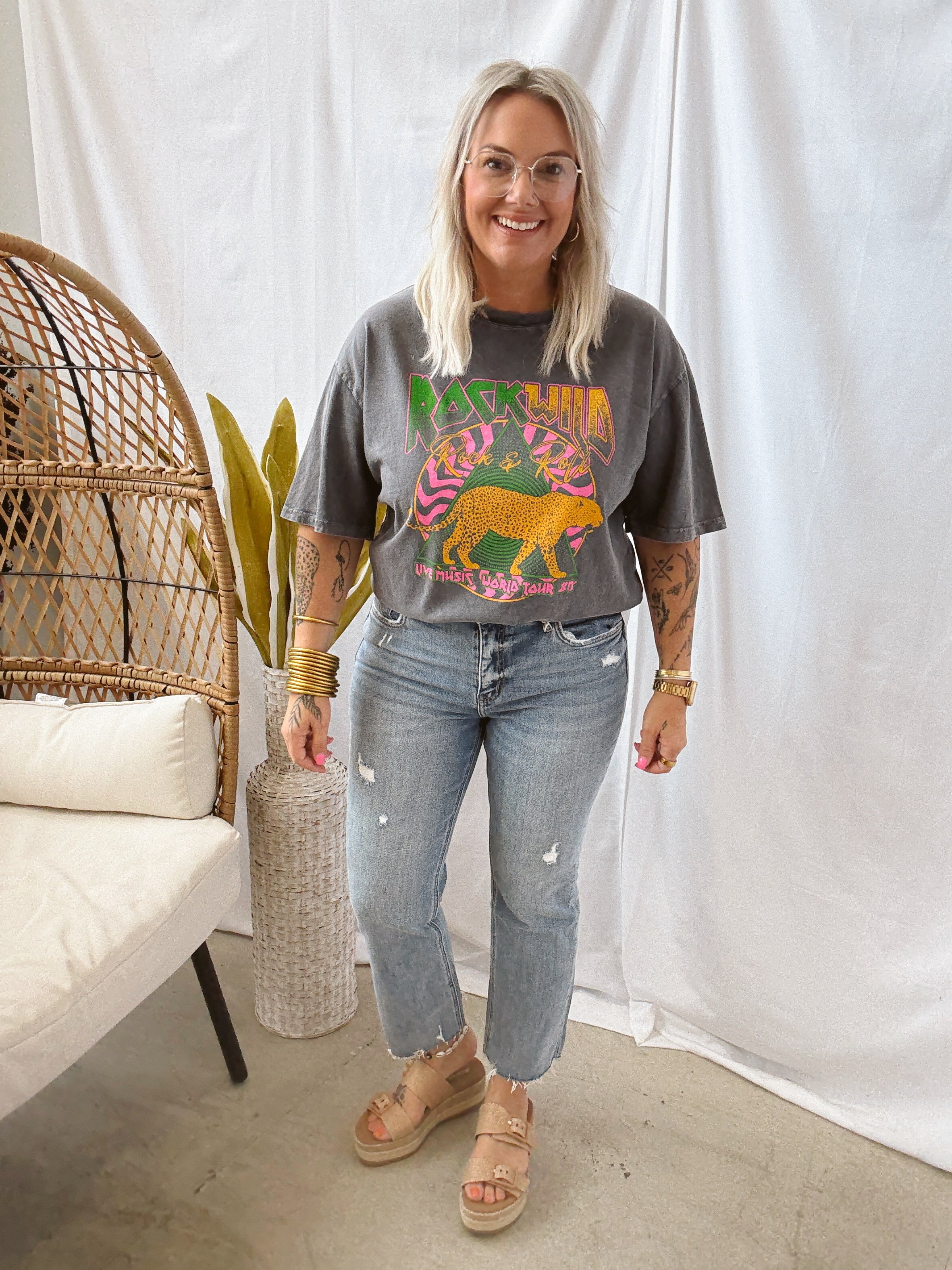 Lovervet Cali Kisses Crop Kick Flare Jeans-Jeans-lovervet-The Silo Boutique, Women's Fashion Boutique Located in Warren and Grand Forks North Dakota