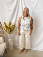 Linen Ankle Pant-Oatmeal-Pants-allie Rose-The Silo Boutique, Women's Fashion Boutique Located in Warren and Grand Forks North Dakota