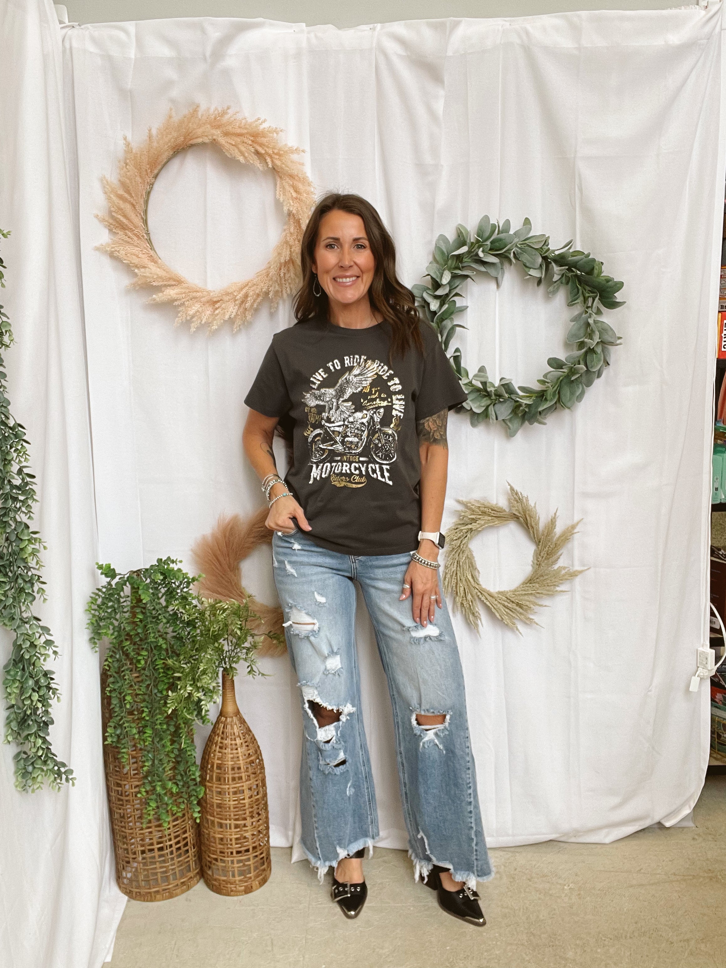 Blakeley Drew Distressed Dad Jeans-Jeans-risen-The Silo Boutique, Women's Fashion Boutique Located in Warren and Grand Forks North Dakota
