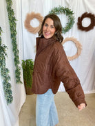 Feeling Free Quilted Jacket-Brown-Coats & Jackets-hyfve-The Silo Boutique, Women's Fashion Boutique Located in Warren and Grand Forks North Dakota