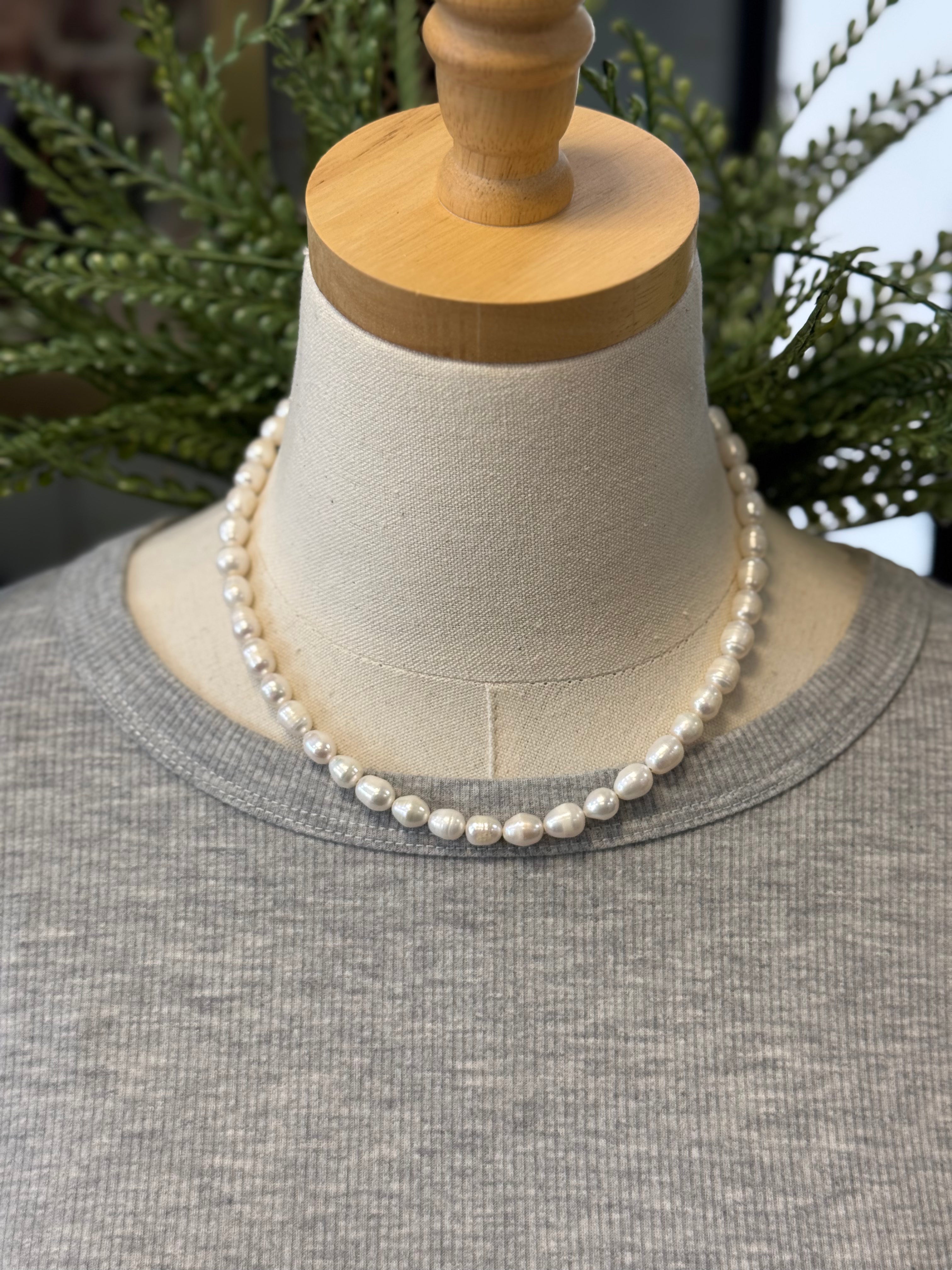 Blakeley Beach Pearl Necklace-Necklaces-blakeley-The Silo Boutique, Women's Fashion Boutique Located in Warren and Grand Forks North Dakota