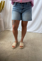 KUT Hailey Medium Wash Shorts-Shorts-Kut-The Silo Boutique, Women's Fashion Boutique Located in Warren and Grand Forks North Dakota